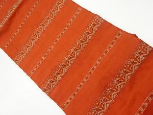 横段に抽象花模様織出し名古屋帯